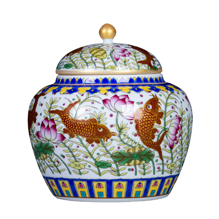 Sealed moisture-proof enamel phnom penh ceramic storage jars with lid Jahrriesnge porcelain of big vase in ground cna1148
