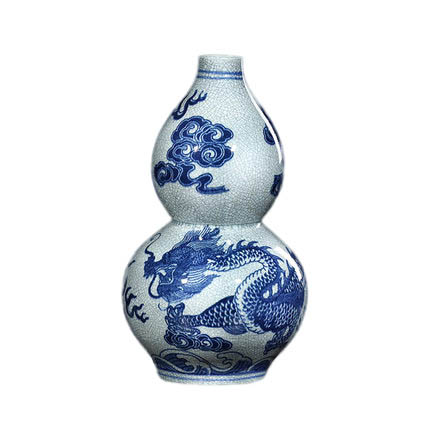 Cracked glazed blue and white porcelain dragon flower vases home Jahrriesnge porcelain of crack dragon vase cna1170
