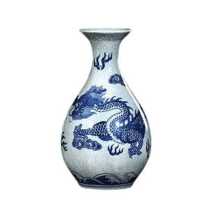 Cracked glazed blue and white ceramic dragon flower vases living room Jahrriesnge porcelain of crack dragon vase cna1180