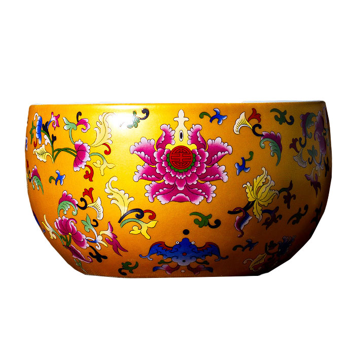 Big yellow or red enamel cornucopia ceramic pots multiple styles Jahrriesnge porcelain of cna1184