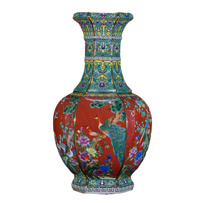 Qing dynasty qian long red enamel pastel ceramic vases and ornaments Jahrriesnge porcelain of cna1186