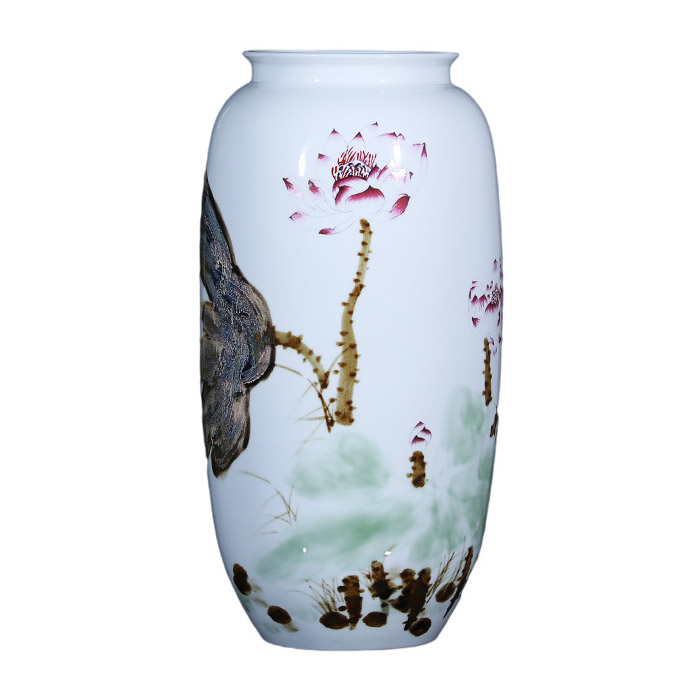 Large human made calligraphy and painting porcelain vase container Jahrriesnge porcelain of cna1197