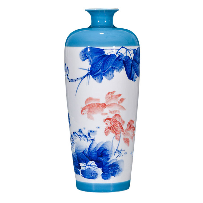 Hand painted blue background flowers vases and ornaments multiple Jahrriesnge porcelain of cna1200