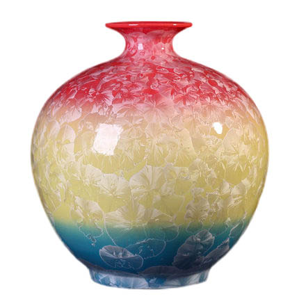 Big red yellow and blue crystal glazed ceramics flower vase from china Jahrriesnge porcelain of crystal glaze vase cna1219