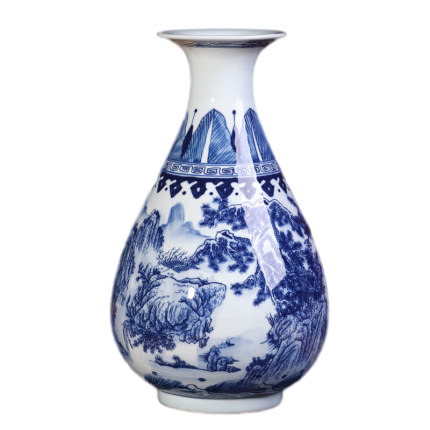 Chinese landscape painting blue and white porcelain flower vases Jahrriesnge porcelain of landscape painting vase cna1222