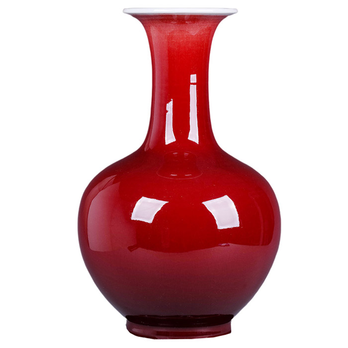 Chinese big burgundy red floor ceramic flower vases for home Jahrriesnge porcelain of red vase cna1278