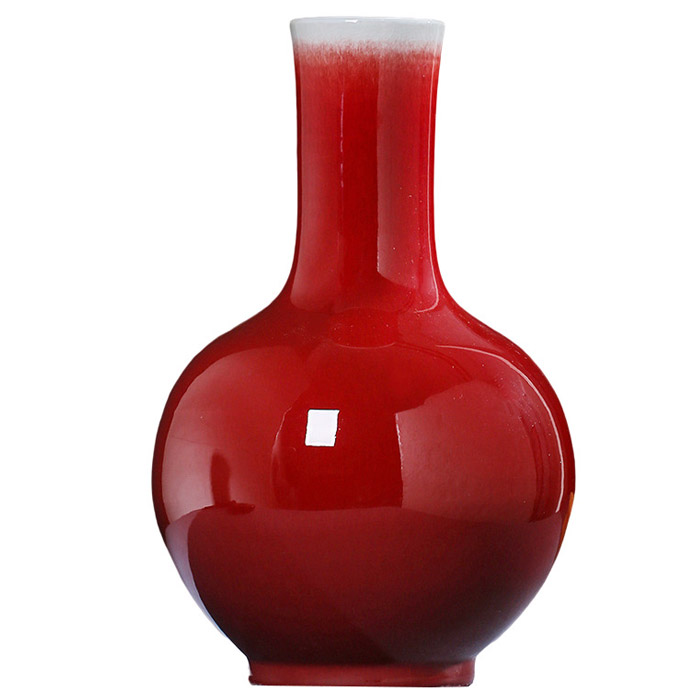 Chinese big burgundy red floor ceramic flower vases and ornaments home Jahrriesnge porcelain of red vase cna1282