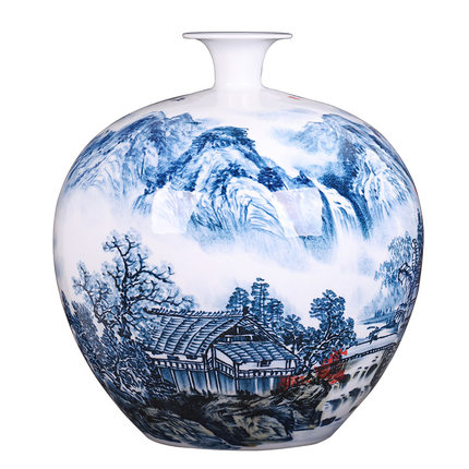 Designer hand-painted landscape painting ceramic vase and ornaments Jahrriesnge porcelain of landscape vase cna1285