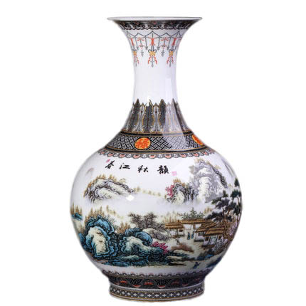 Chinese thin tire porcelain flower vase ornaments landscape painting Jahrriesnge porcelain of vase cna1313
