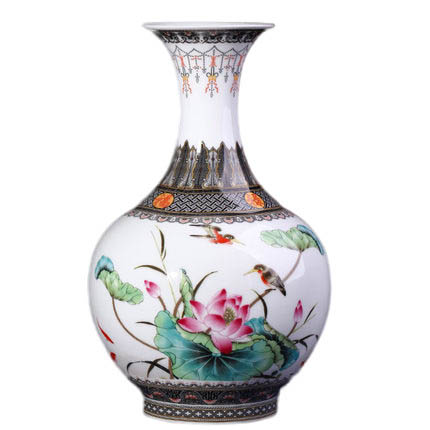 Chinese thin tire porcelain vase ornaments with birds and flowers Jahrriesnge porcelain of vase cna1314