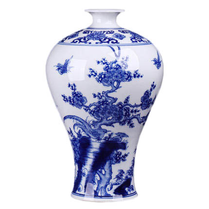 Hand painted decorative blue and white vase ornament for living room Jahrriesnge porcelain of blue and white vase cna1330