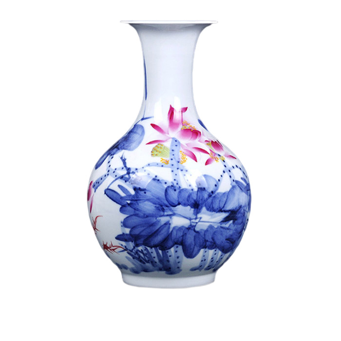 Jingdezhen hand painted blue and white underglaze red ceramic vase Jahrriesnge porcelain of cna1362