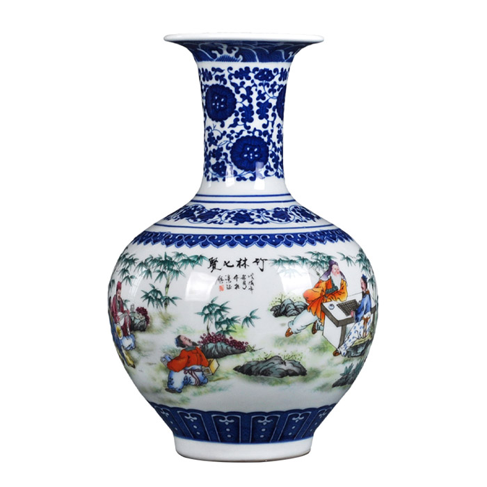 Retro Chinese blue and white porcelain vase ornament for living room Jahrriesnge porcelain of cna1373