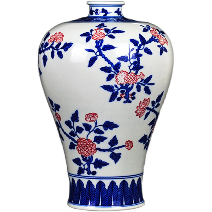 Jingdezhen blue and white underglaze red mermaid ceramic flower vase Jahrriesnge porcelain of cna1385