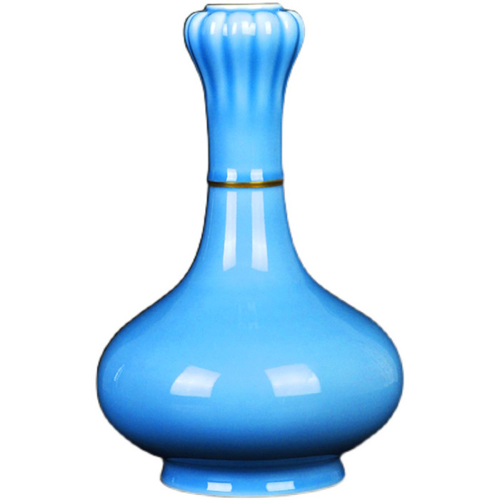 Chinese simple retro blue garlic shape ceramic vase for living room Jahrriesnge porcelain of cna1390