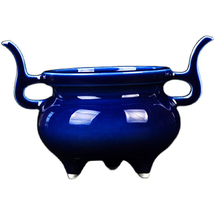Jingdezhen handmade three-legged blue ceramic aromatherapy stove home Jahrriesnge porcelain of cna1393