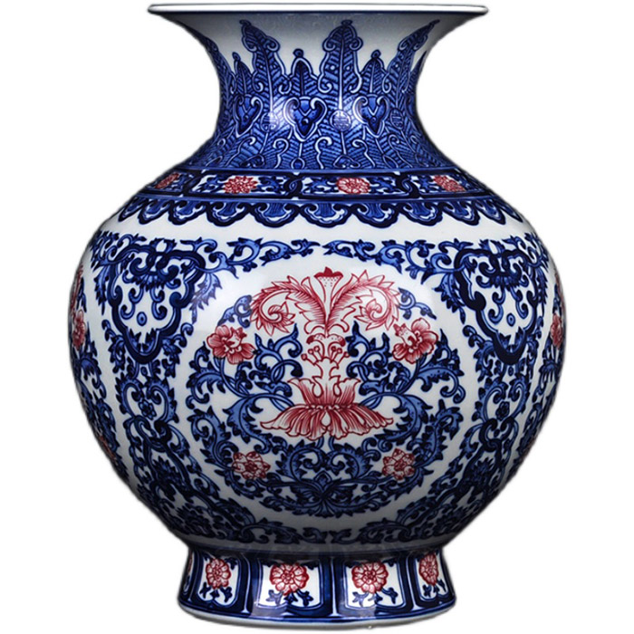 Vintage hand painted blue and white porcelain pomegranate ceramic vase Jahrriesnge porcelain of cna1394