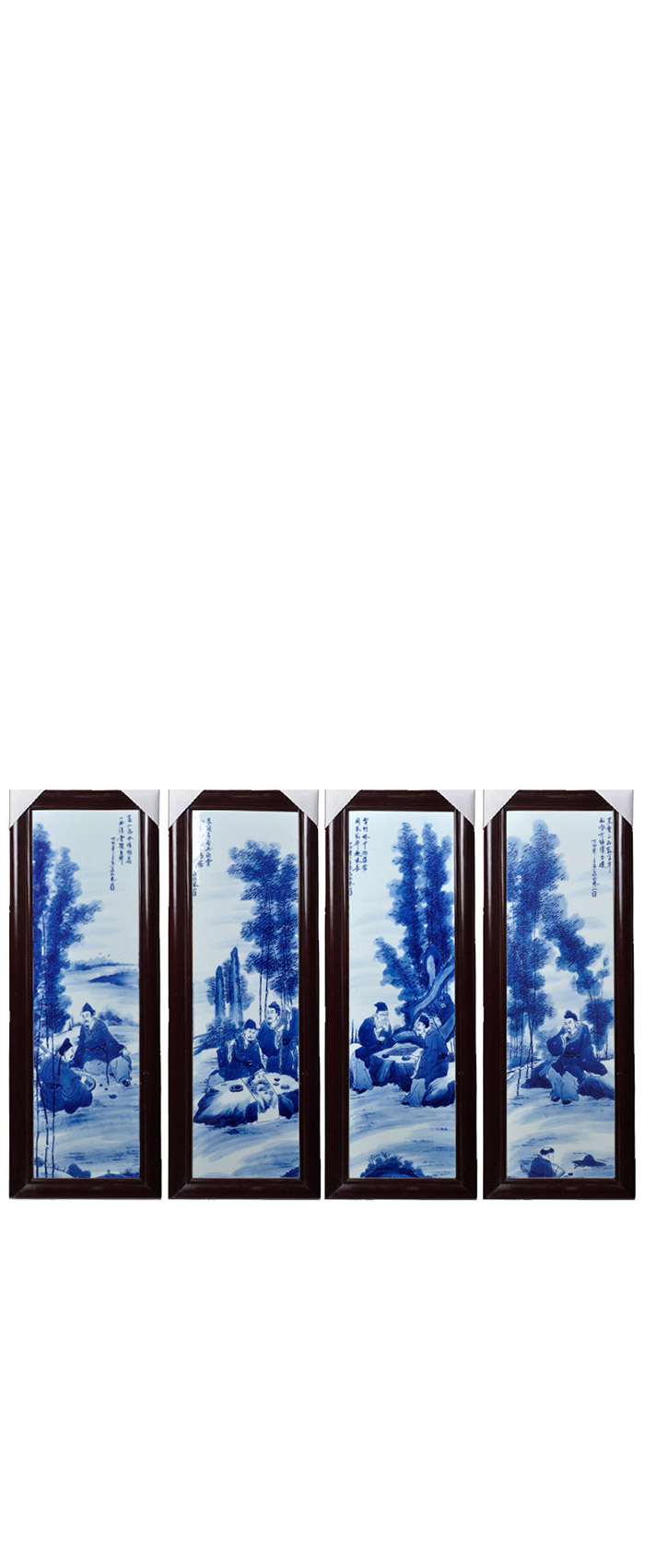 Hand painted the seven sages of bamboo forest ceramic wall plates Jahrriesnge porcelain painting of cna1409