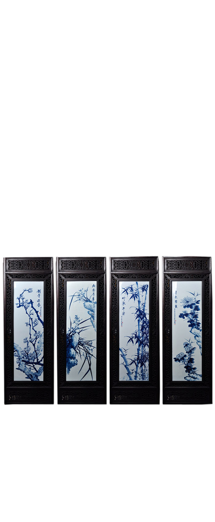 Hand painted plum orchid bamboo and chrysanthemum ceramic wall plates Jahrriesnge porcelain painting of cna1412