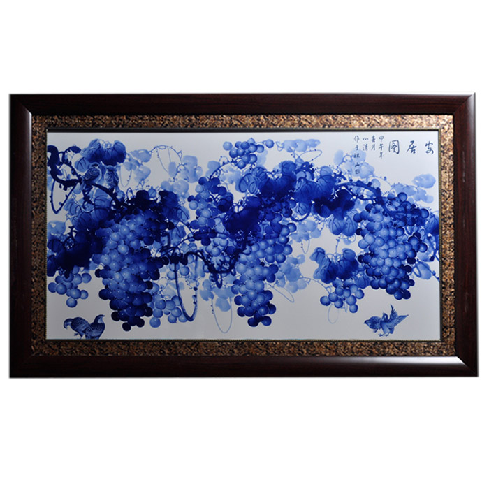 Chinese grapes painting decorative ceramic wall hanging plates Jahrriesnge porcelain painting of cna1419