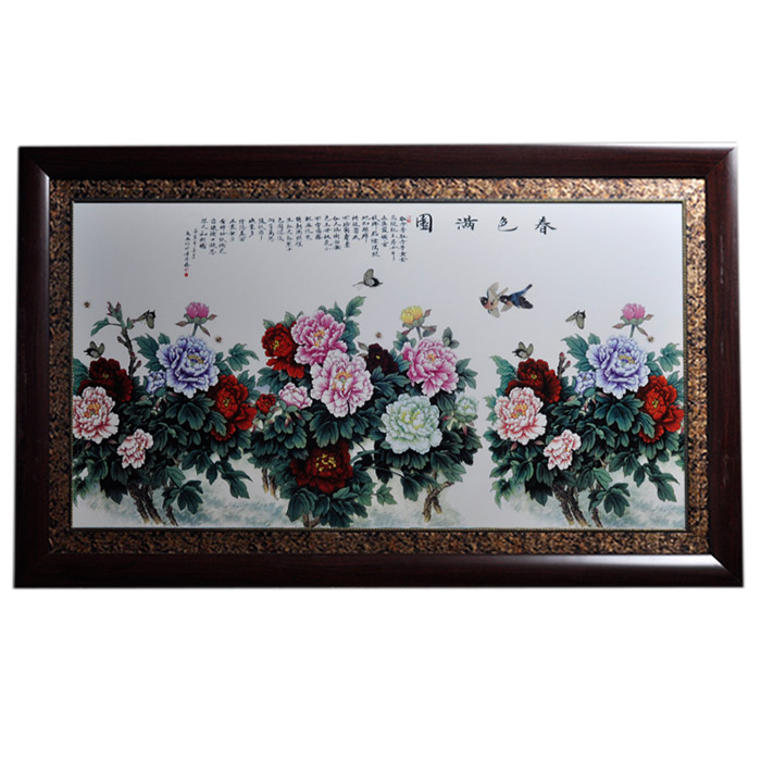 Spring scenery with birds and flowers ceramic wall hanging plates Jahrriesnge porcelain painting of cna1426