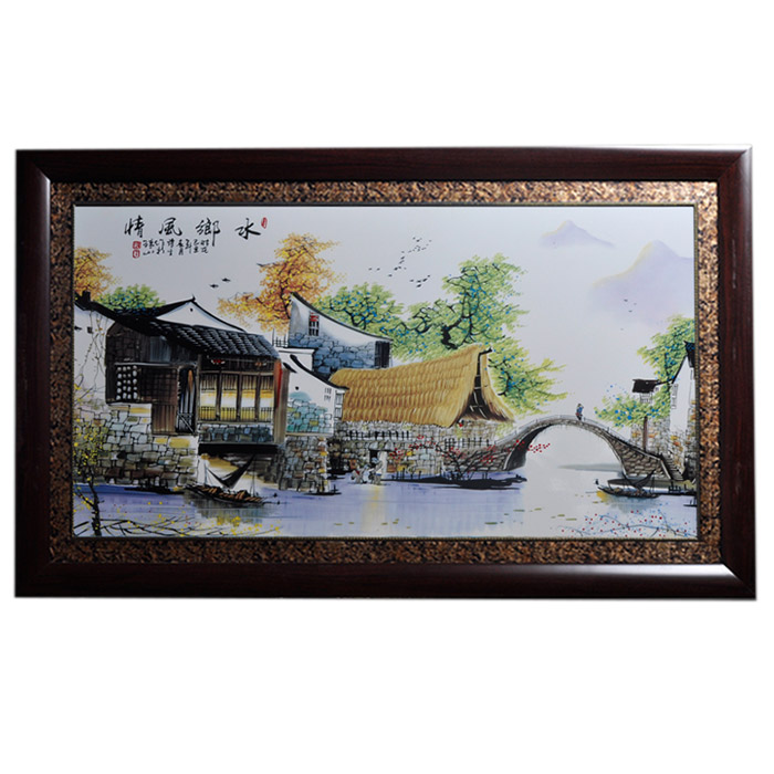 Water town scenery ceramic wall hanging plates living room china Jahrriesnge porcelain painting of cna1431