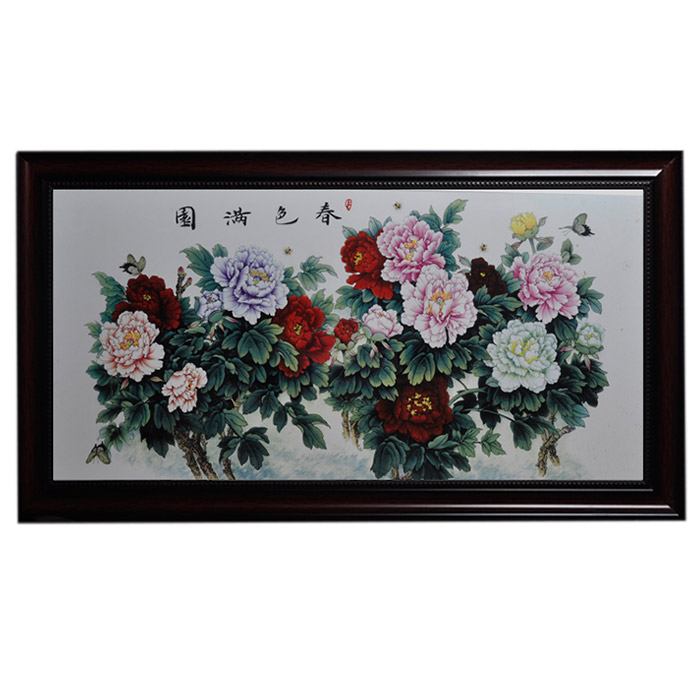 Decorative peonies in spring painting ceramic wall hanging plates home Jahrriesnge porcelain painting of cna1482
