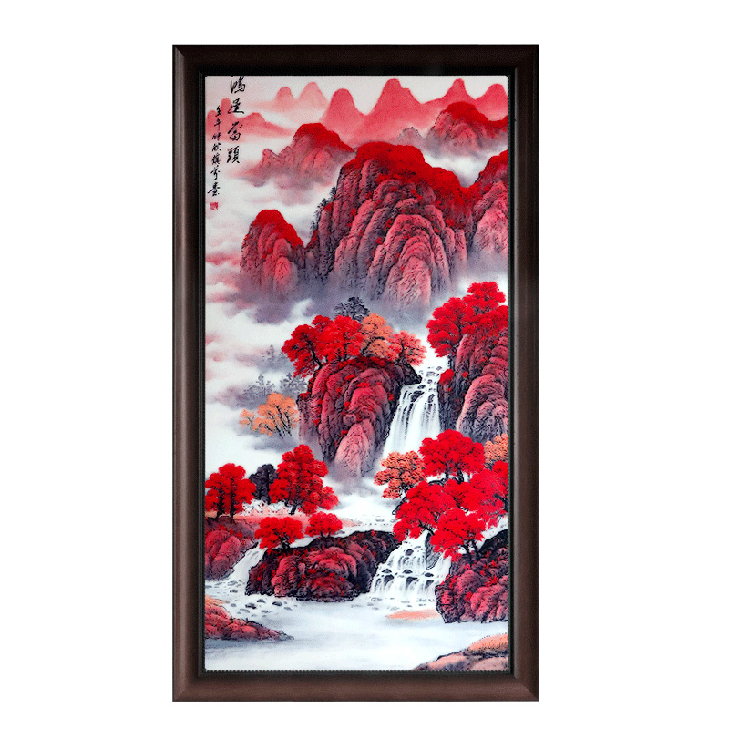Landscape dining room sofa background wall decoration ceramic painting Jahrriesnge porcelain painting of cna1501