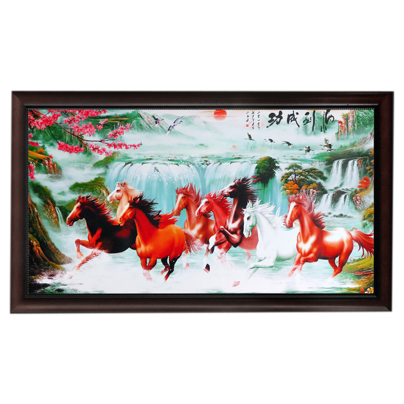 Eight horses dining room sofa background wall ceramic paintings Jahrriesnge porcelain painting of cna1503