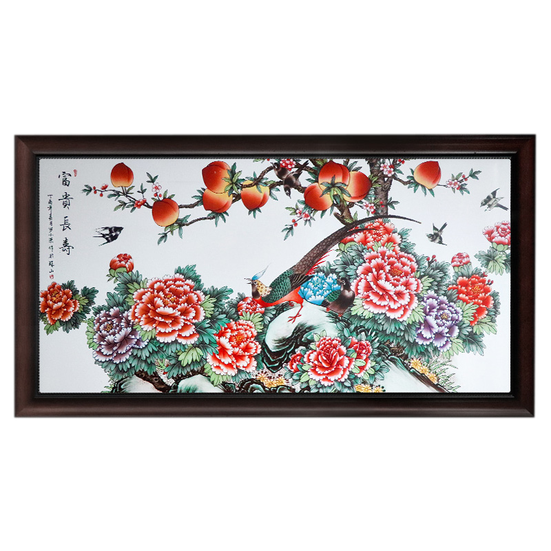 Birds and flowers dining room sofa background wall ceramic painting Jahrriesnge porcelain painting of cna1505