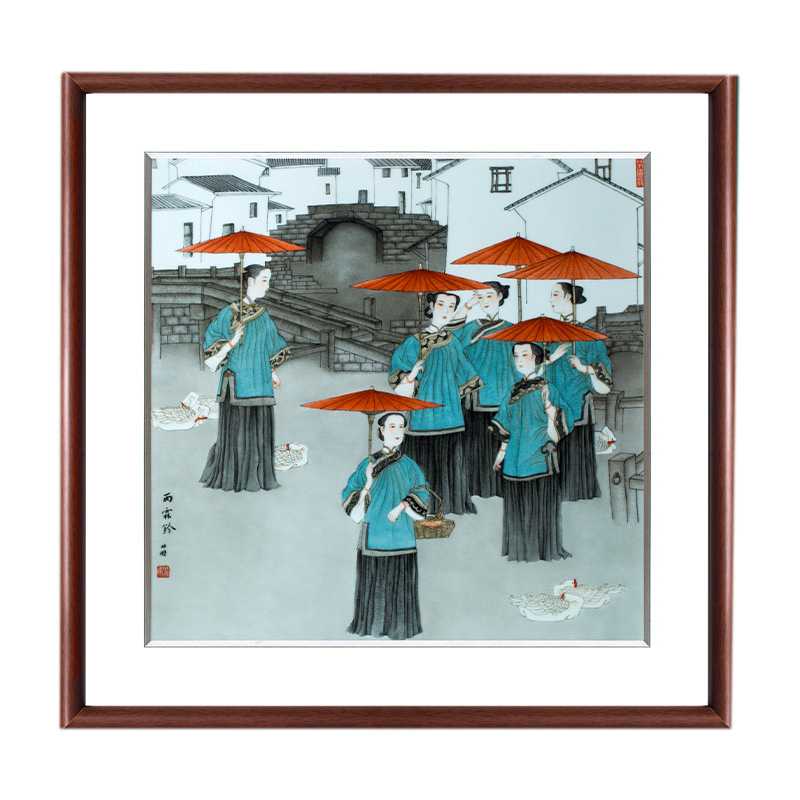 Hand painted figure porcelain plate painting for bedroom bedside Jahrriesnge porcelain painting of cna1536