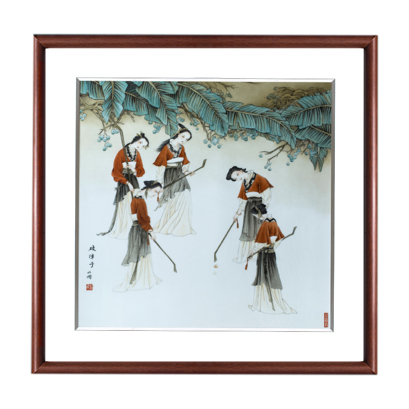 Designer hand-painted figures porcelain plate painting sofa background Jahrriesnge porcelain painting of cna1543