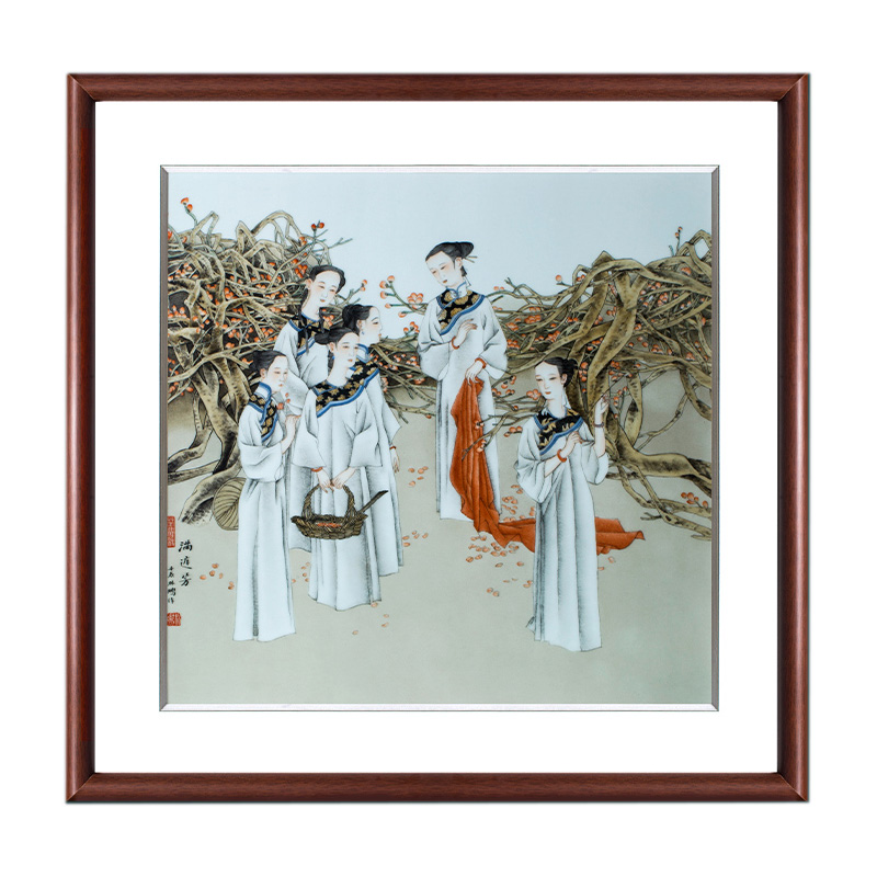 Jingdezhen hand-painted figures porcelain plate painting living room Jahrriesnge porcelain painting of cna1547