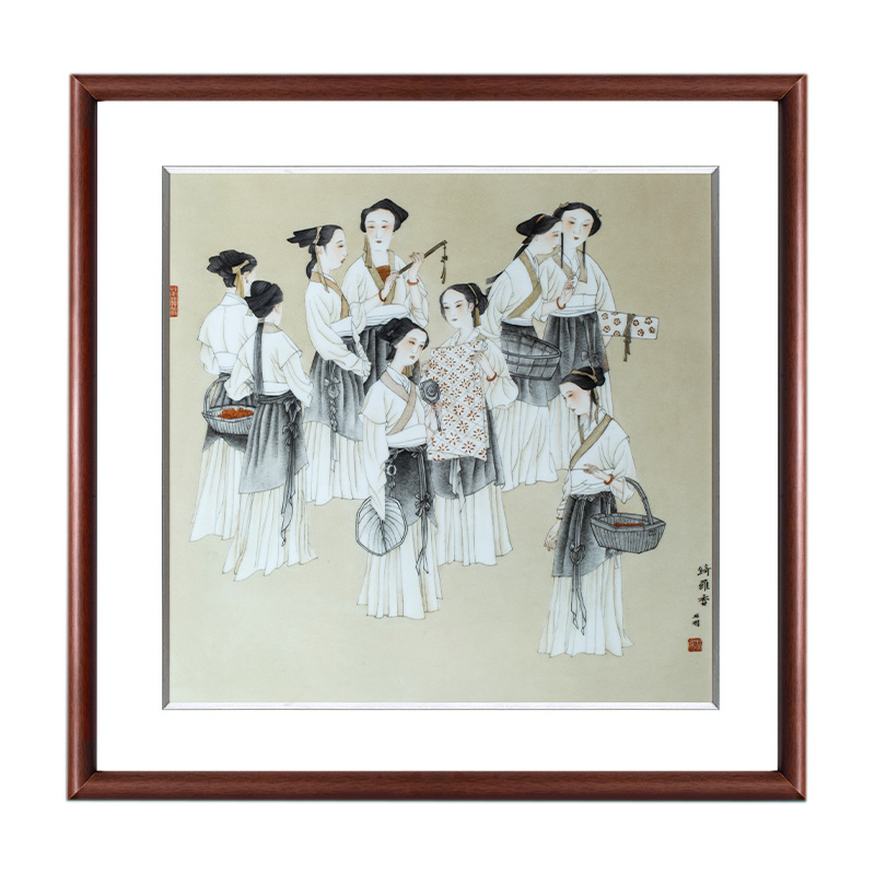 Jingdezhen hand painted figures ceramic plate painting sofa background Jahrriesnge porcelain painting of cna1550