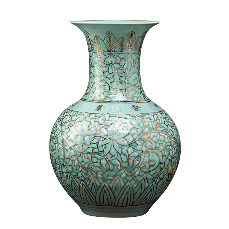 Hand-painted light luxury tangled branches painted gold ceramic vase Jahrriesnge porcelain of cna1558