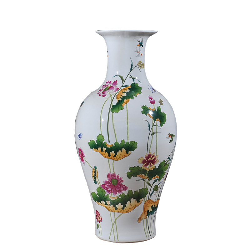 European-style large floor enamel ceramic flower vase living room Jahrriesnge porcelain of cna1560