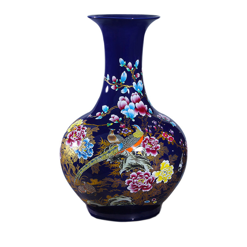 Jingdezhen large floor blue ceramics flower vase home for living room Jahrriesnge porcelain of cna1562