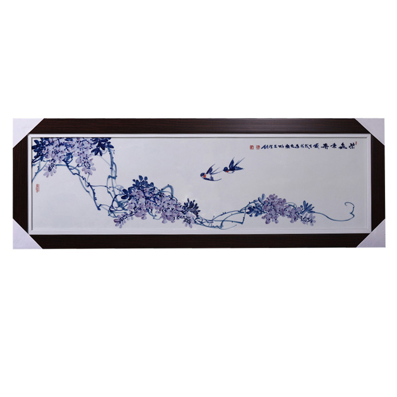 Hand-painted birds and flowers ceramic painting plate background wall Jahrriesnge porcelain painting of cna1571