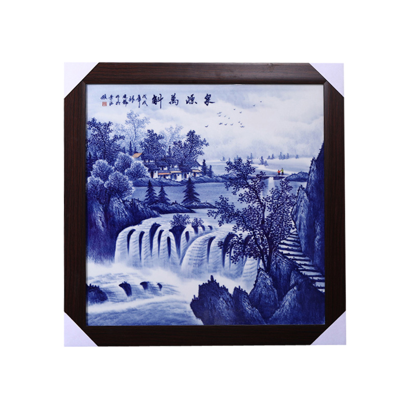 Hand-painted blue and white landscape ceramic hanging painting plate Jahrriesnge porcelain painting of cna1575