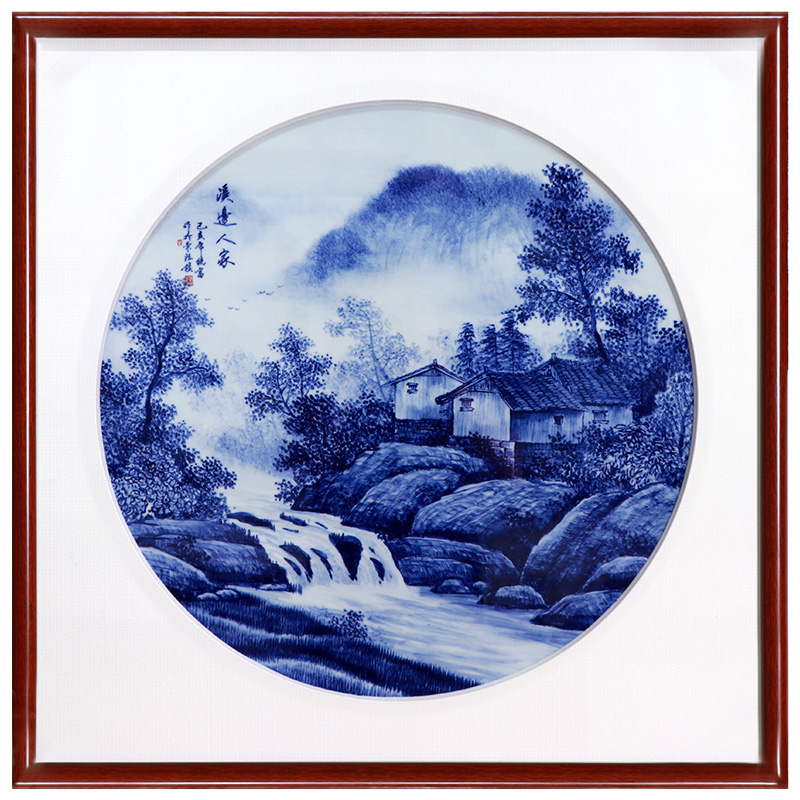 Jingdezhen hand-painted landscape porcelain plate painting living room Jahrriesnge porcelain painting of cna1604