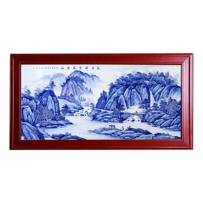 Jingdezhen hanging porcelain plate painting landscape wall decoration Jahrriesnge porcelain painting of cna1616