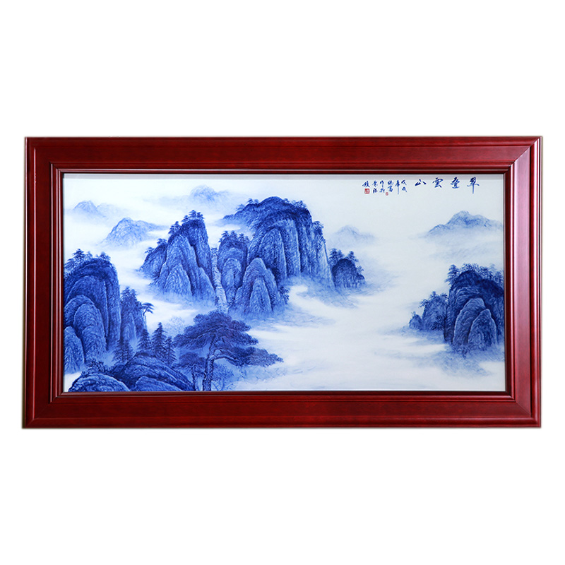 Jingdezhen blue and white landscape ceramic plate painting living room Jahrriesnge porcelain painting of cna1631