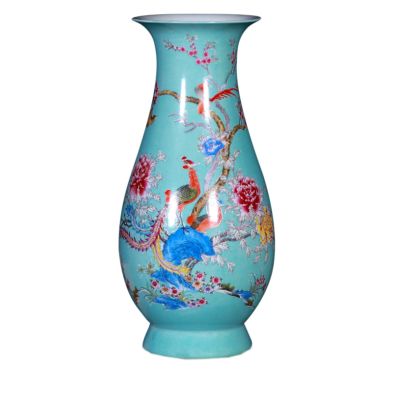 Vintage qing dynasty pastel porcelain ceramics flower vase ornaments Jahrriesnge porcelain of cna1634