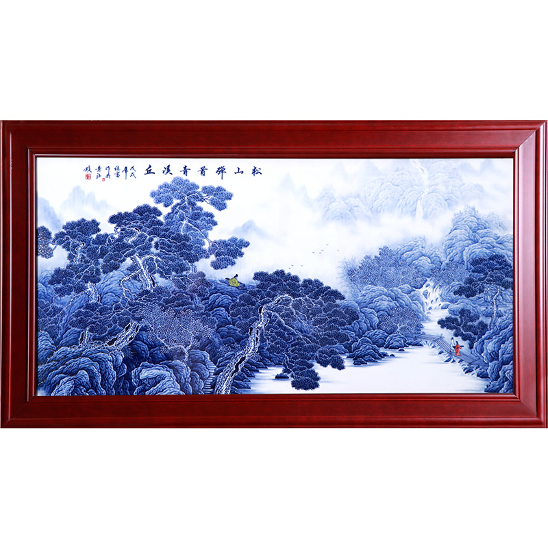 Hand-painted porcelain plate painting mountains and flowing water wall Jahrriesnge porcelain painting of cna1636