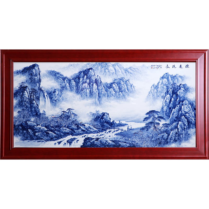 Jingdezhen hand painted landscape porcelain plate painting wall mural Jahrriesnge porcelain painting of cna1645