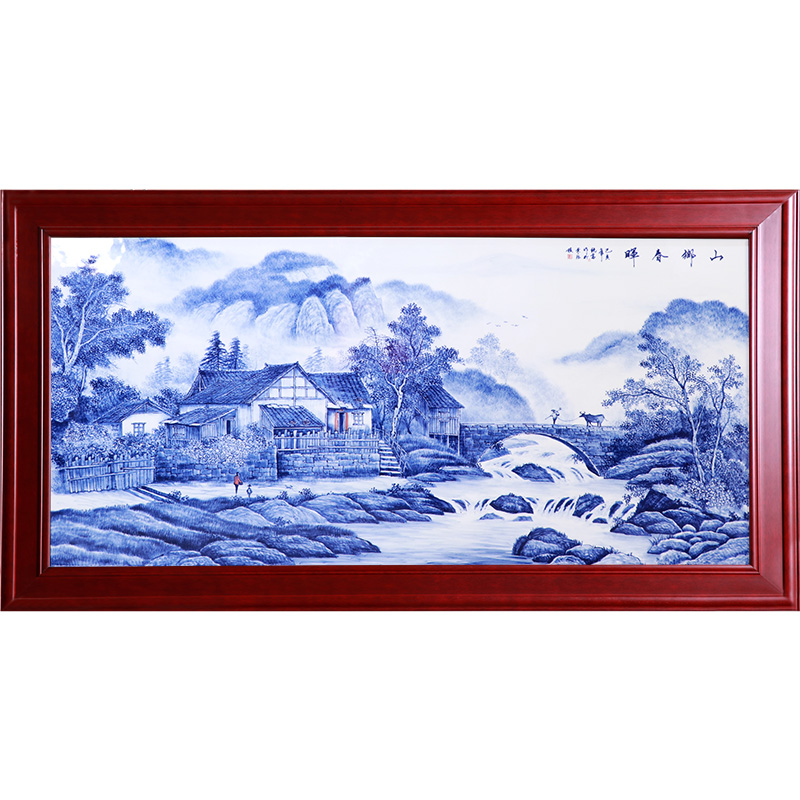Hand painted landscape ceramic plate painting home decorations Jahrriesnge porcelain painting of cna1646