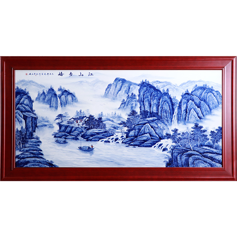 Jingdezhen hand painted landscape hanging porcelain plate painting Jahrriesnge porcelain painting of cna1647