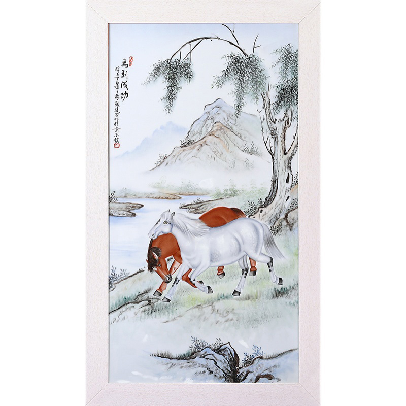 Horse to success ceramic plate painting dining room restaurant Jahrriesnge porcelain painting of cna1663