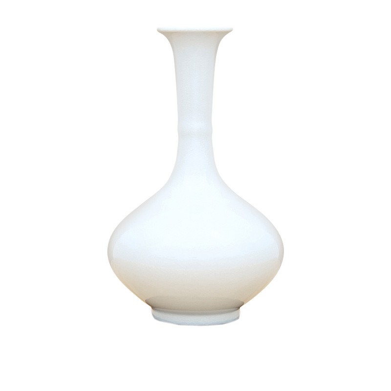 Jingdezhen vintage color glaze white Bamboo flat vase decorations Jahrriesnge porcelain of cna1690