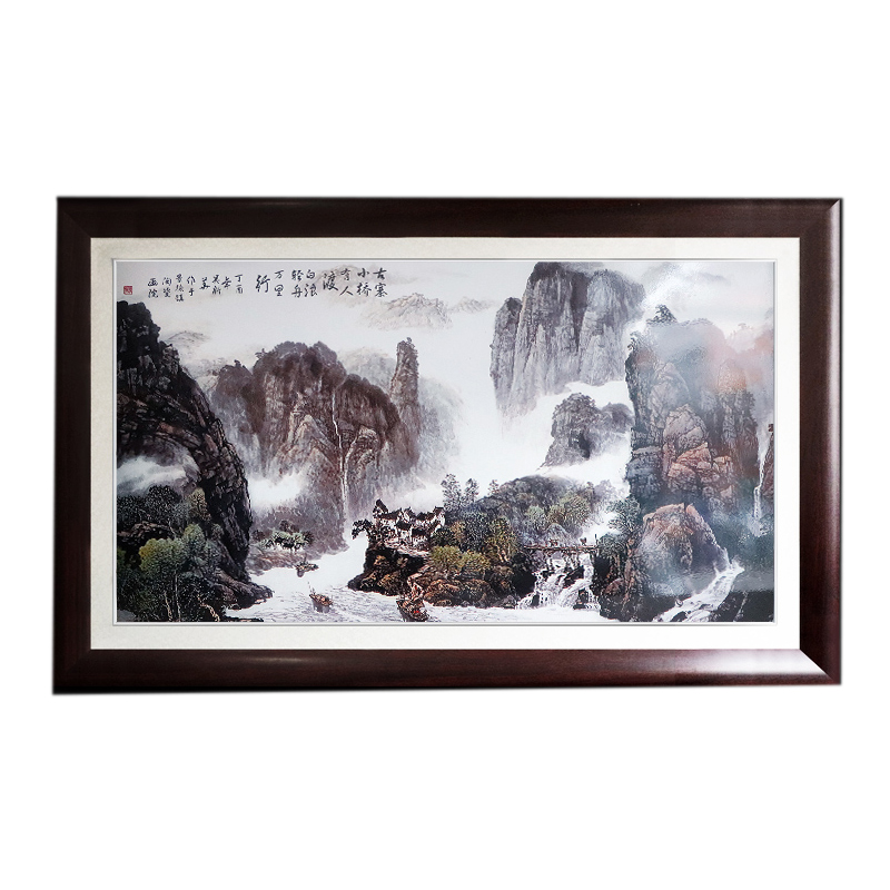 Jingdezhen ancient village and bridge ceramic plate painting home Jahrriesnge porcelain painting of cna1718